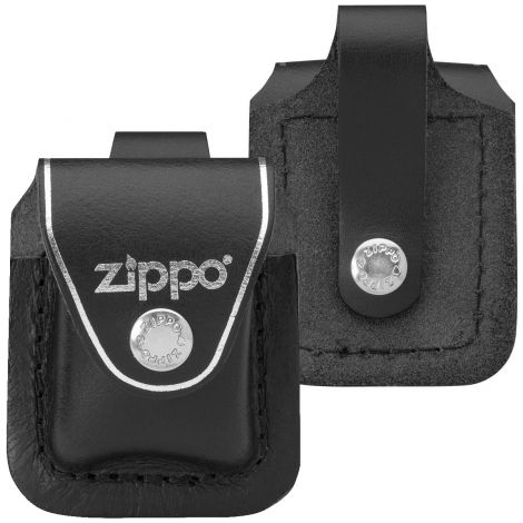 Etui skórzane na zapalniczkę Zippo Czarne ze szlufką - 2